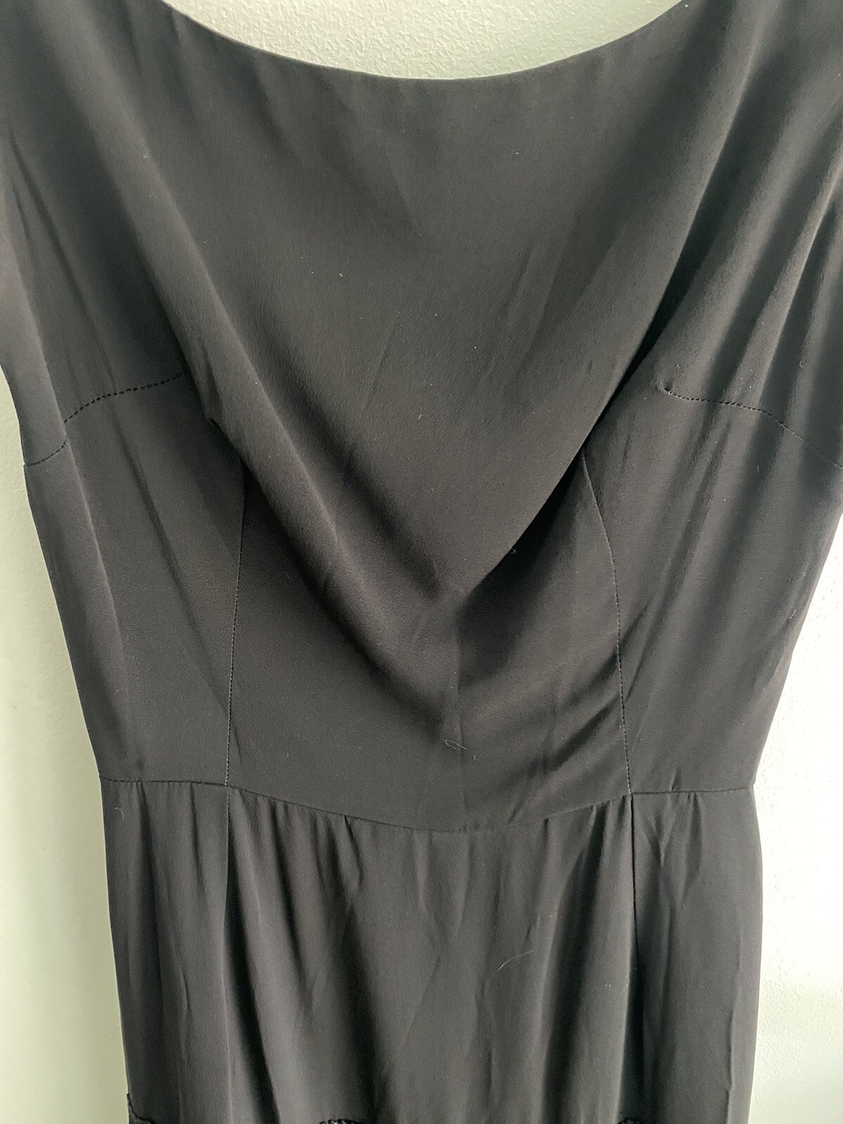 Vintage Black Dress 3 Layers Fringe On Lower Half Flapper Style Lined Size XS