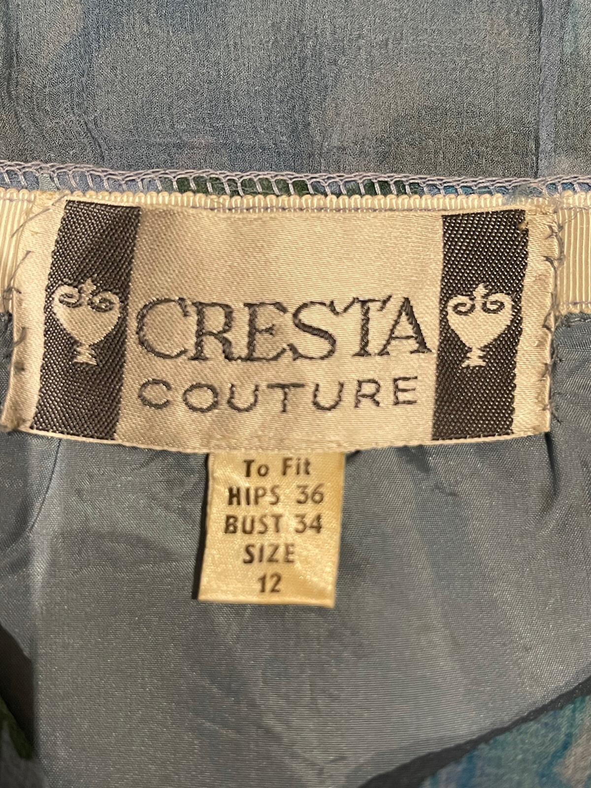 Vintage Silk Draped Wrap Cresta Couture Cocktail Or Daydress 60’s Size 6