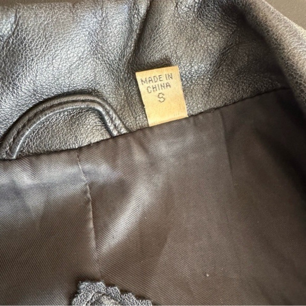 Preston York Vintage 90s Black Leather Jacket Small Minimalism Blazer Coat