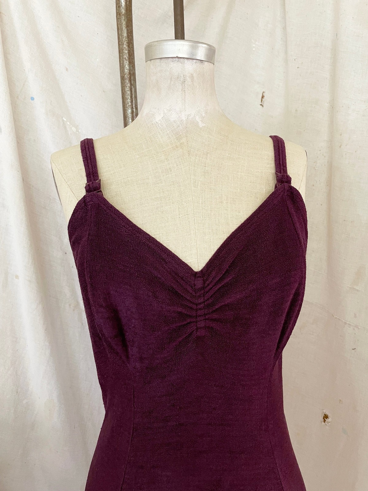 RARE Vtg 40s Jantzen George Petty Pinup Girl Knit Terry Cloth Swimsuit sz 40 / L