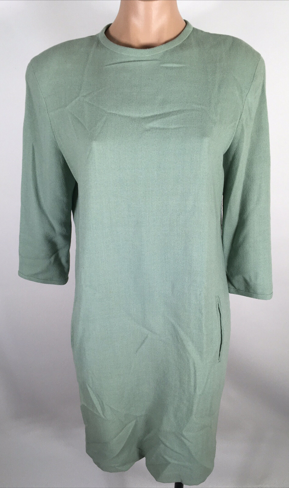 Stanley Platos Martin Ross Mint Green Cocktail Dress Business Work Long Sleeve 8