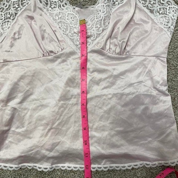 lilac/pinkish purple lace cami top vintage made in usa