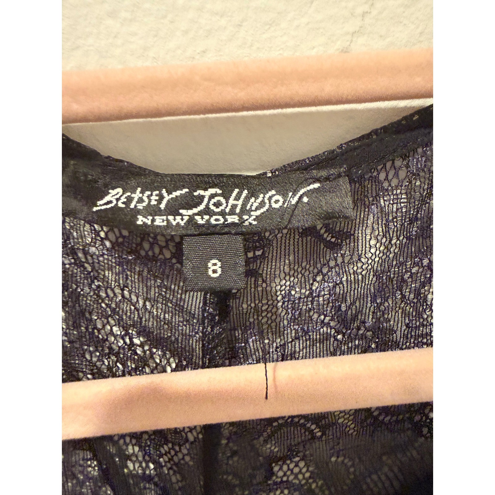 Vintage Y2K Betsey Johnson New York Black Lace Sheer Wrap Dress