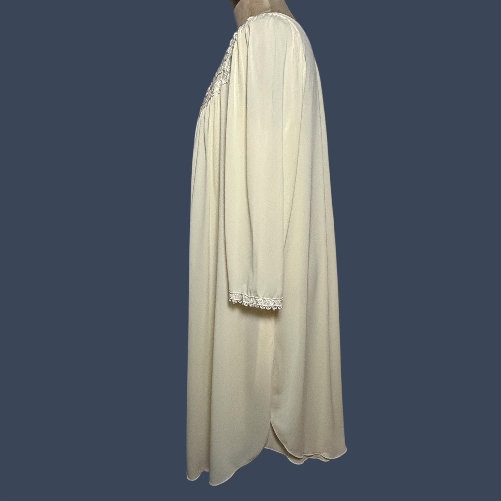 Vintage Shadowline Peignoir Set Nightgown Robe Yellow Lace Medium, Small *READ*