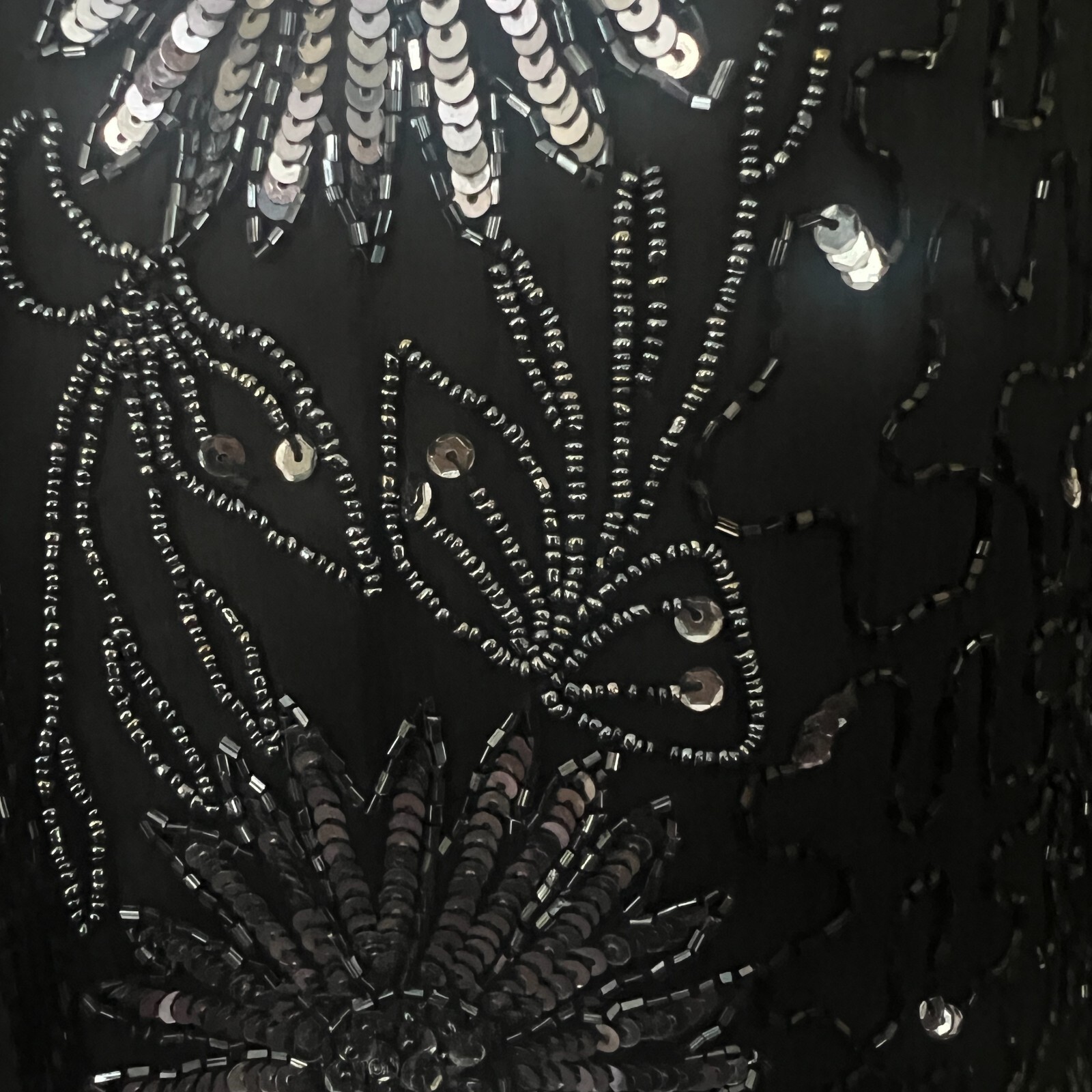 Vintage Brilliante by JA Black Silk Beaded Blouse Formal Embellished Jacket sz M