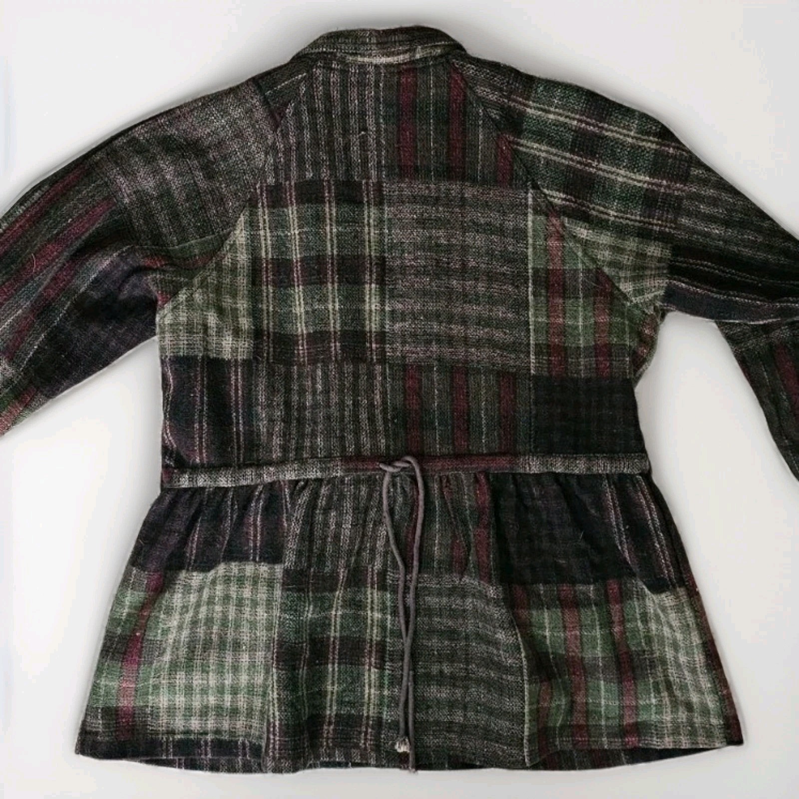 Vintage April Cornell 100% Wool Plaid Jacket Womens Medium Large Red Green Black