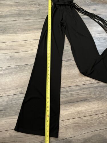 Vintage Y2k Wet Seal Jumpsuit Women’s Juniors Size Large Black Flare Leg Belt