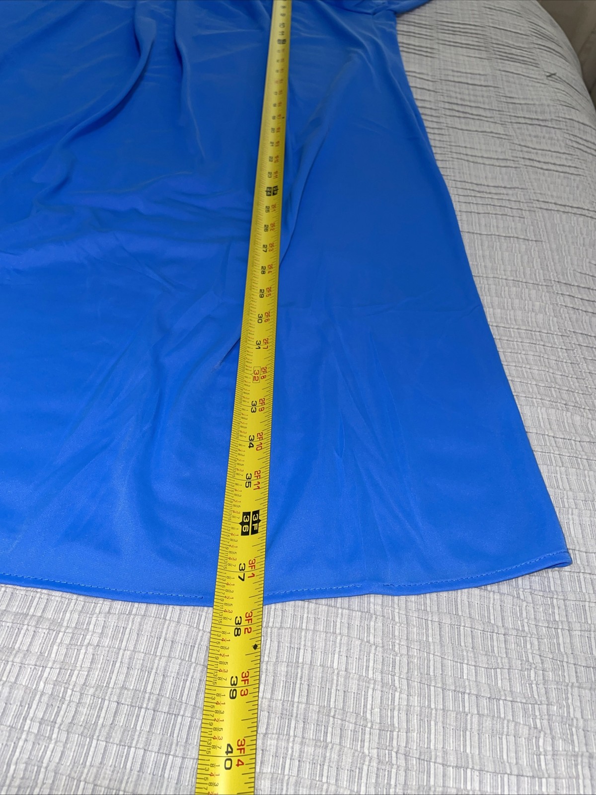 VTG Miss Elaine Nightgown Soft Nylon Aqua Marine Turquoise Butterfly Sleeve Med