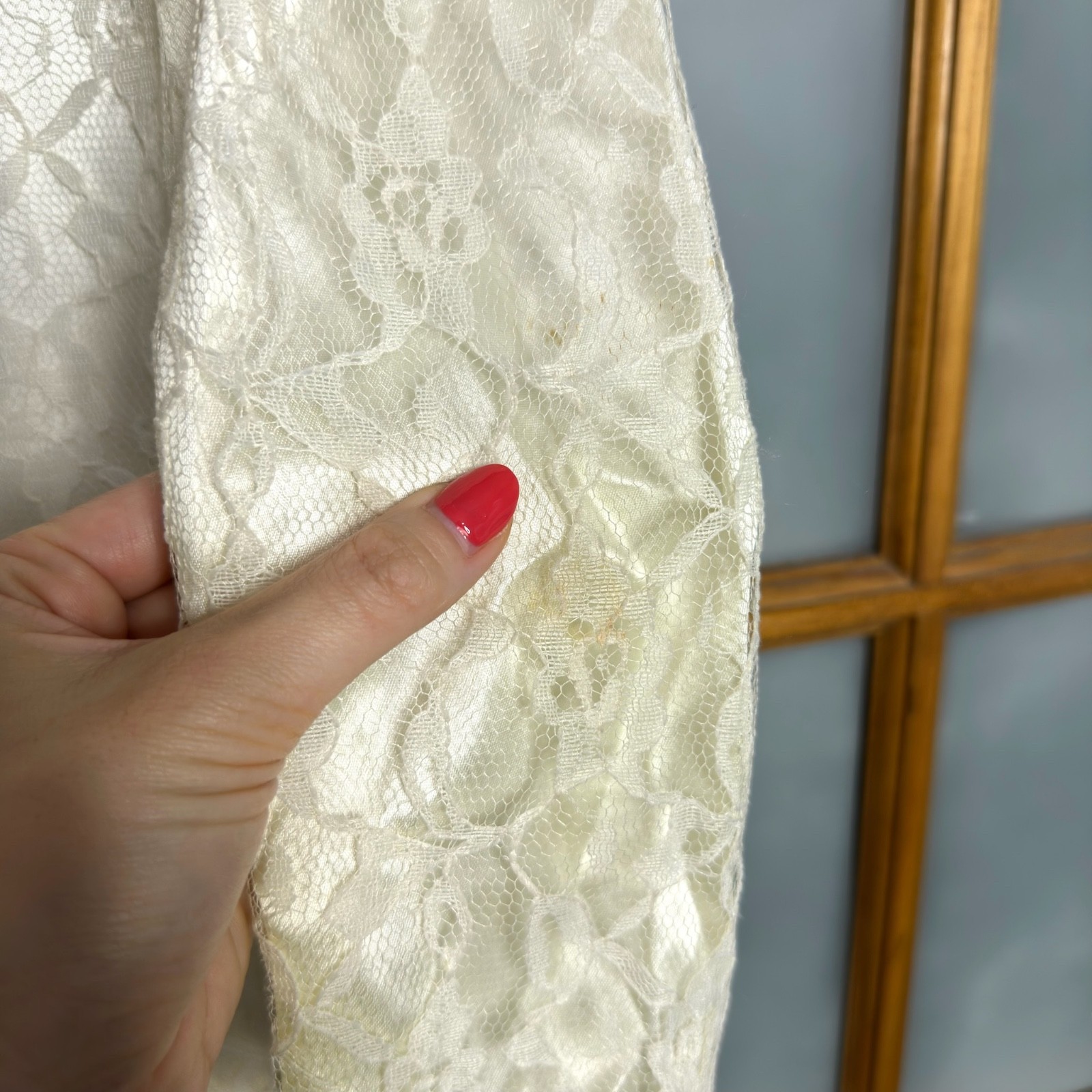GUNNE SAX Jessica McClintock Vintage Lace Long Sleeve Dress size 14 fits 6-8