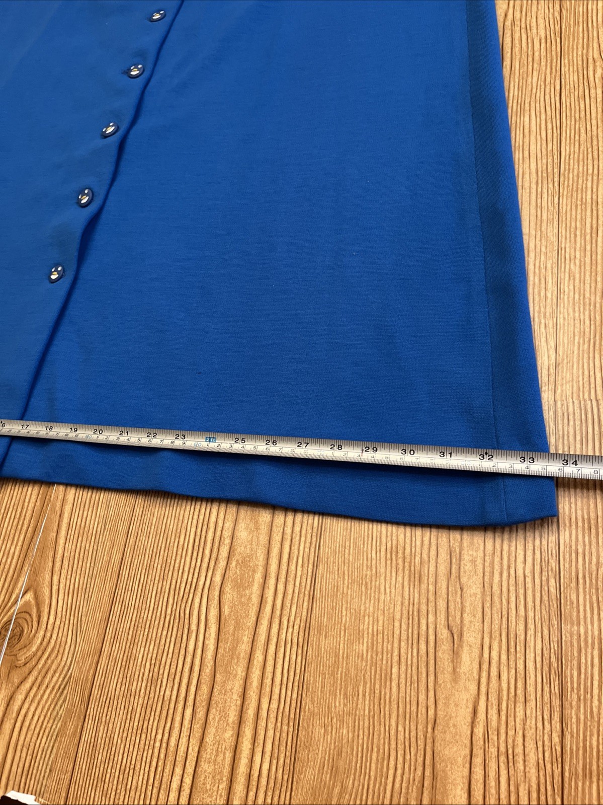 Vintage Plus Size Long Skirt Size 38 Blue & Yellow, w/ Smily Face Buttons