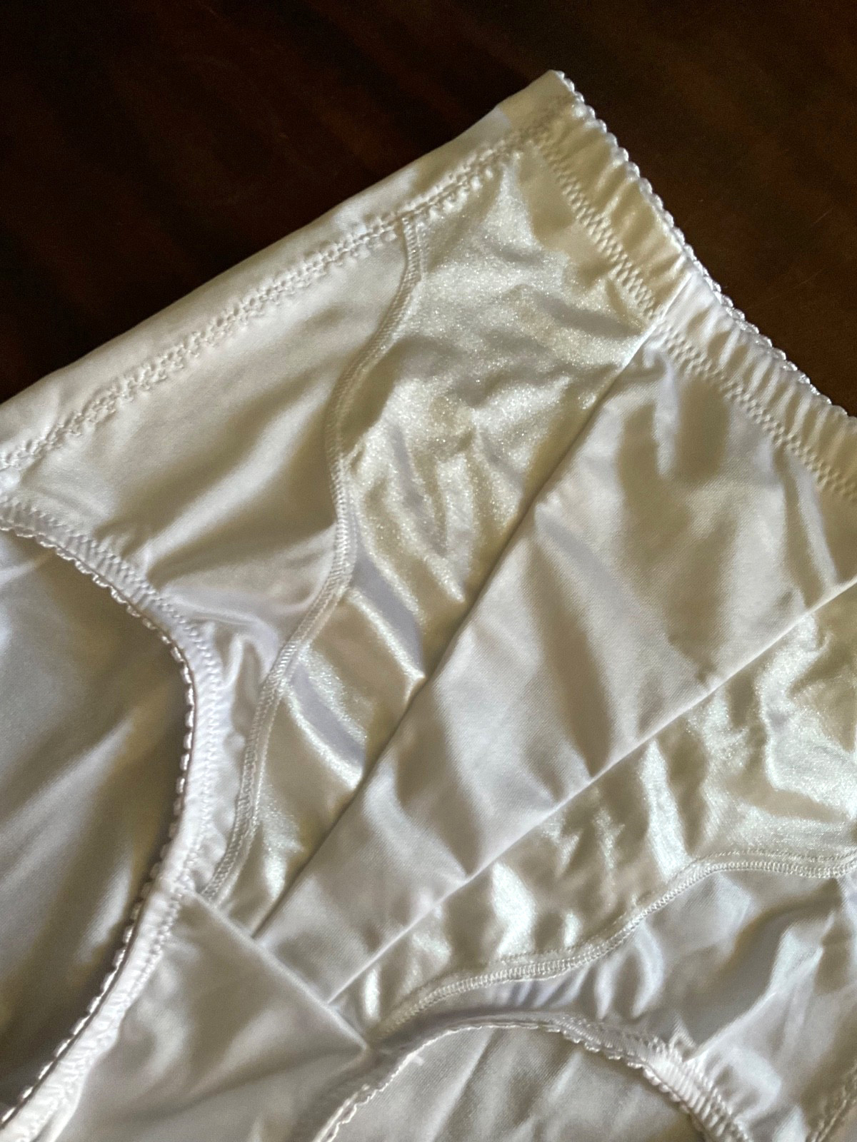 Donna Loren Pantie Style Girdle Silky White Satin Size Large