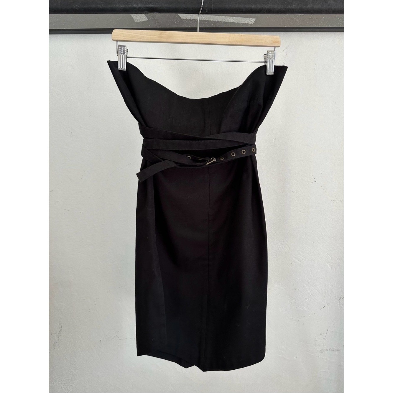 Gucci by Tom Ford Vintage Black Wrap Skirt Archival Runway 90s Size M