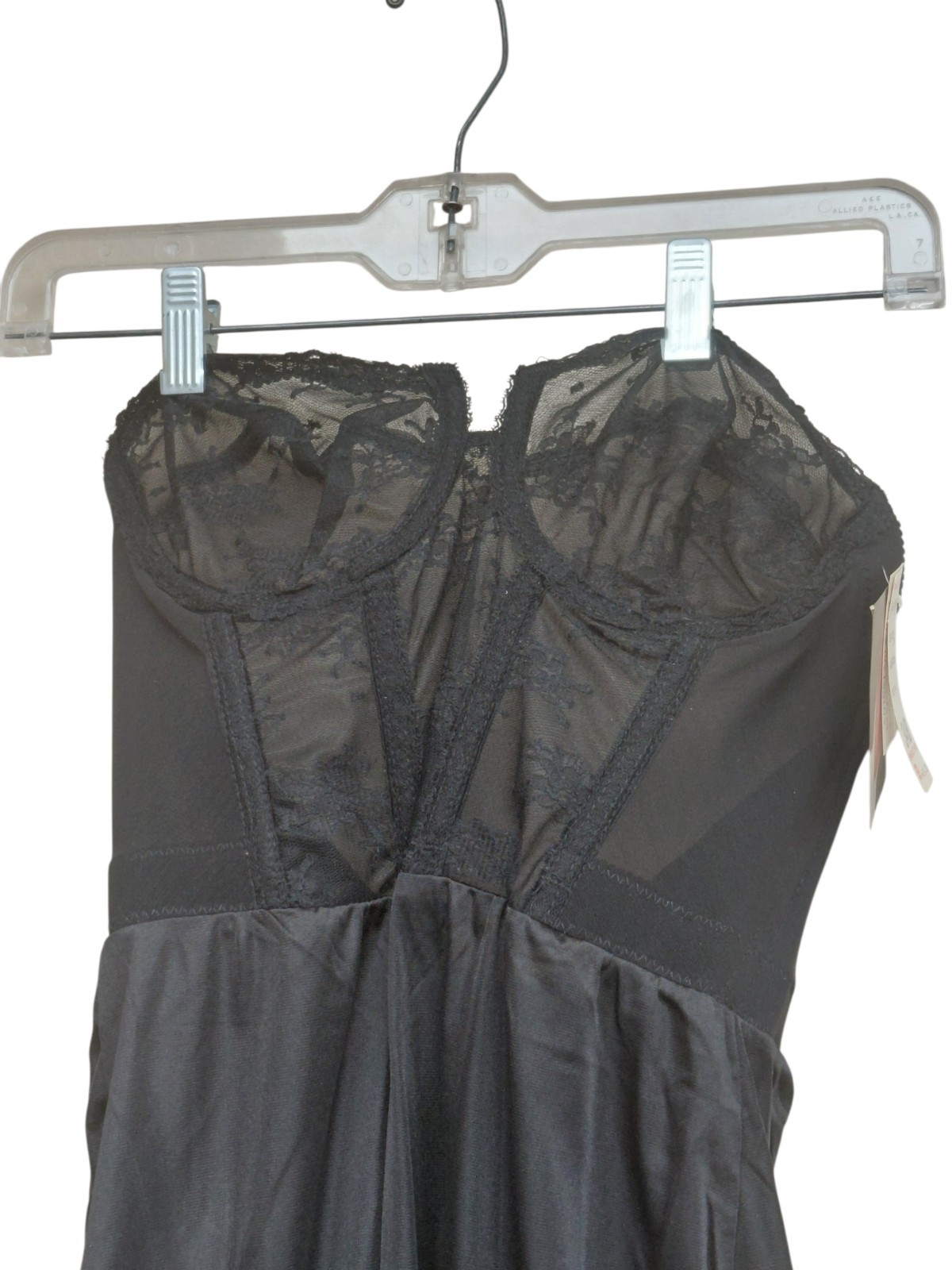 Vintage Backtalk By Smoothie Black Lingerie Dress Size 34B