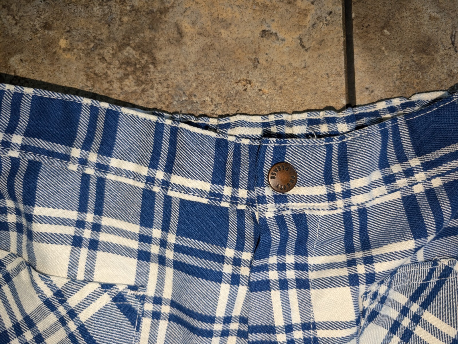 Pretty Please Late 60s/Early 70s Plaid Flared Pants Women’s 24″ Waist