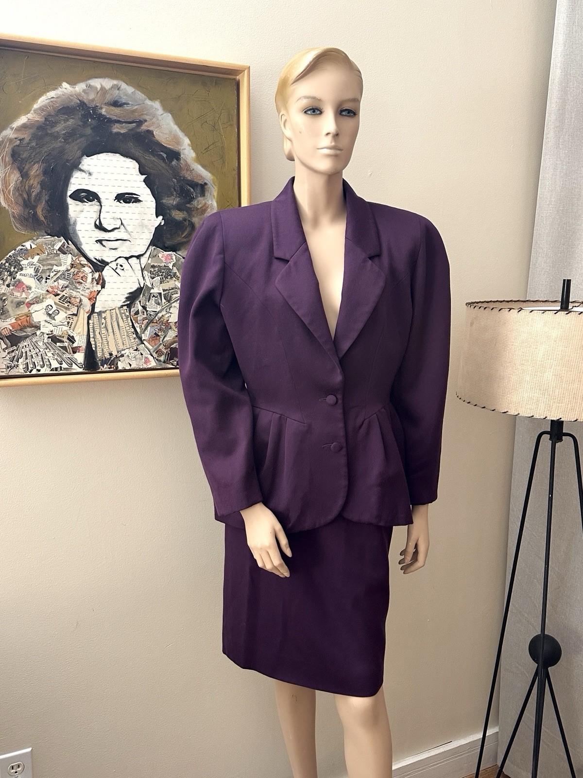 Vtg 1980’s PANCALDI & B Women’s Plum Purple Suit Italy 100% Wool Sz M/L
