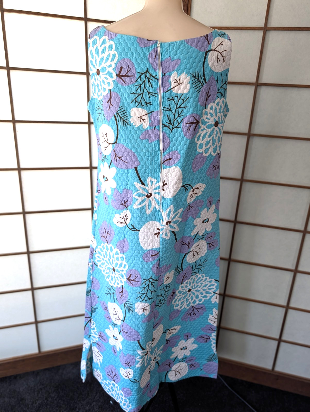 Vtg Sears Hawaiian Fashions 1970s Maxi Hawaiian Dress Muu Muu Quilted XL XXL