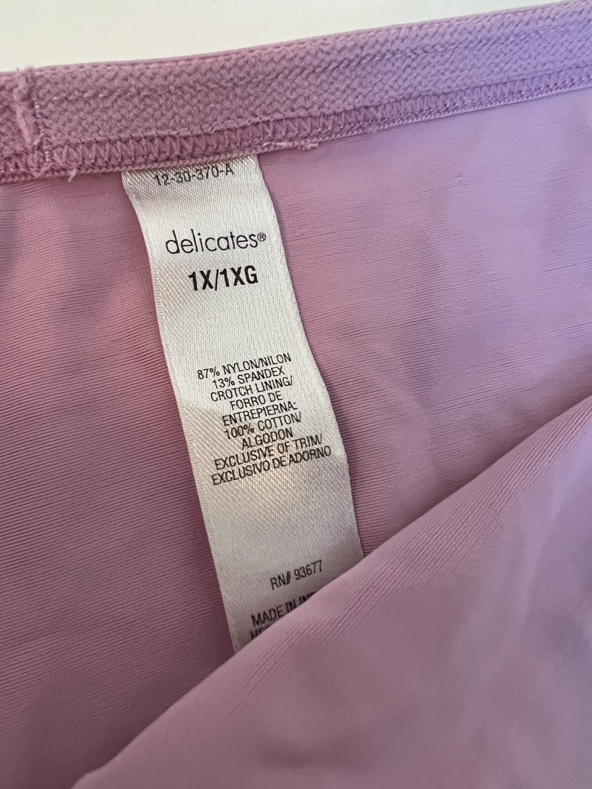 DELICATES HI RISE PANTIES Briefs Vintage 13% Spandex Sissy 1x Lilac Purple Matte