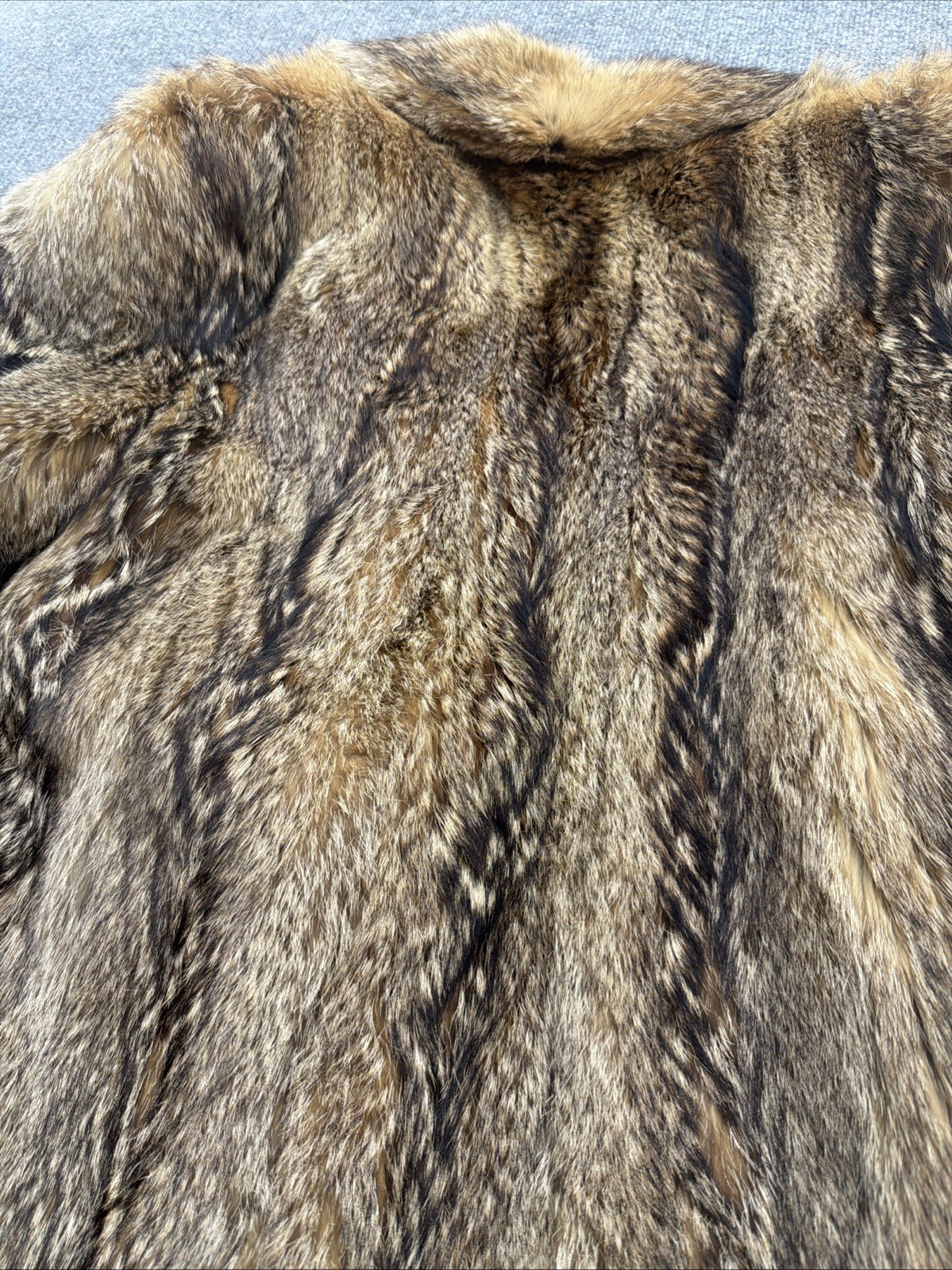 Vintage Genuine Raccoon Fur Coat Full Length 80s Glam Shawl Collar Made USA