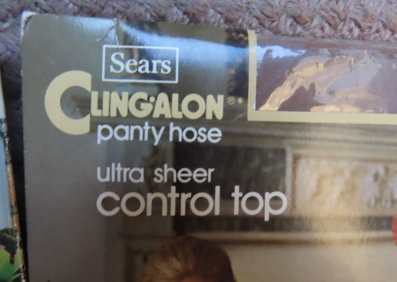 Lot 2 -New Vintage Sears Cling-Alon Ultra Sheer Stockings Sandstone Tall NOS