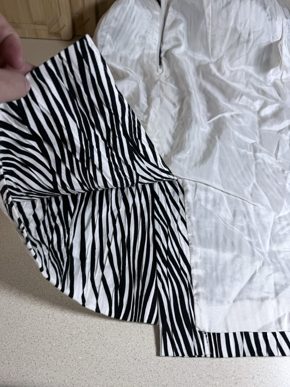 Vintage Bisang Couture Neiman Marcus XS Pencil Skirt Black White Zebra Print