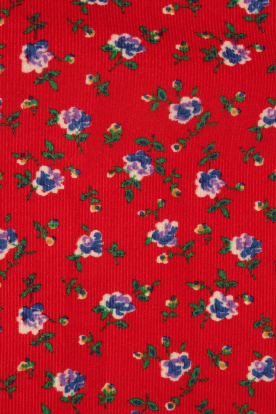 Vtg Womens 80s 90s Red Floral Laura Ashley Fabric Corduroy Jumpsuit W/ Belt XS/S