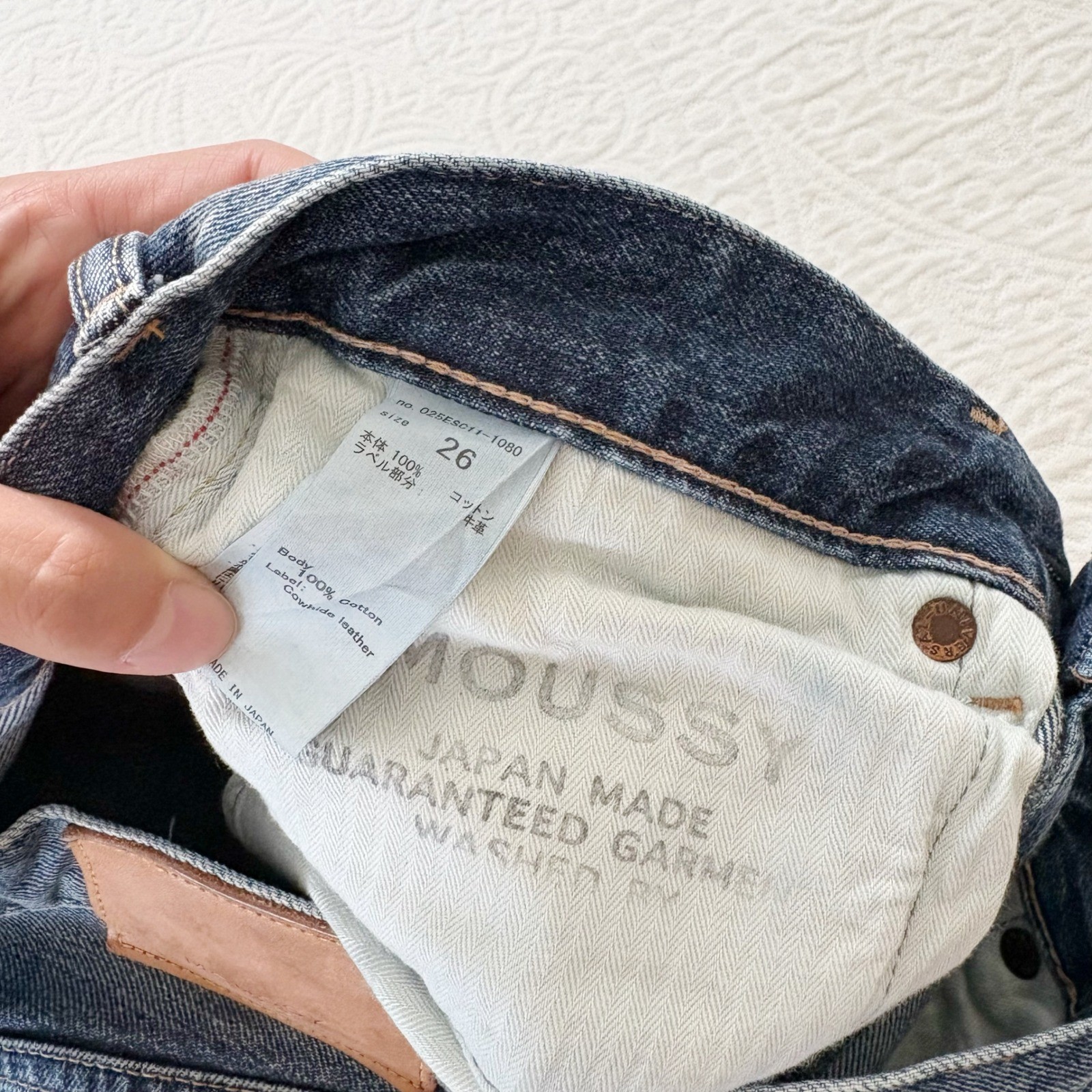 Moussy Vintage Pittsgrove Japanese Denim Distressed Tapered Jeans Sz 26