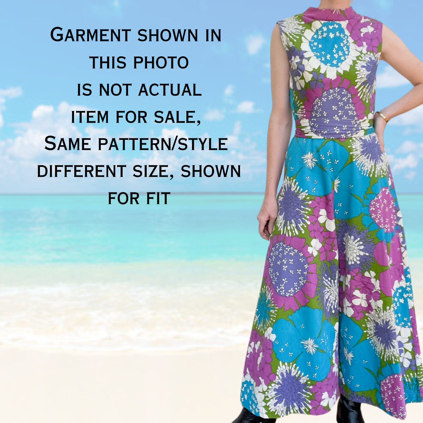 Alice Polynesian Fashions Barkcloth Palazzo Jumpsuit Vintage Hawaiian Romper