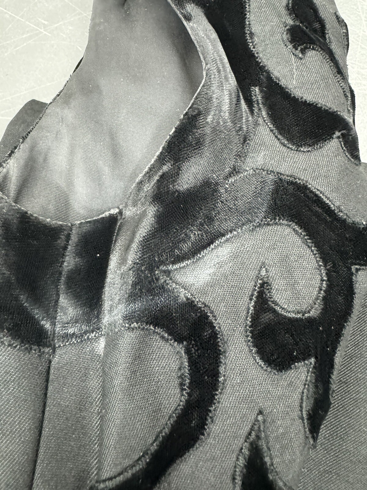 VTG 50’s 60’s Women’s Black & Velvet Wool Evening Dress Tag See Measurements