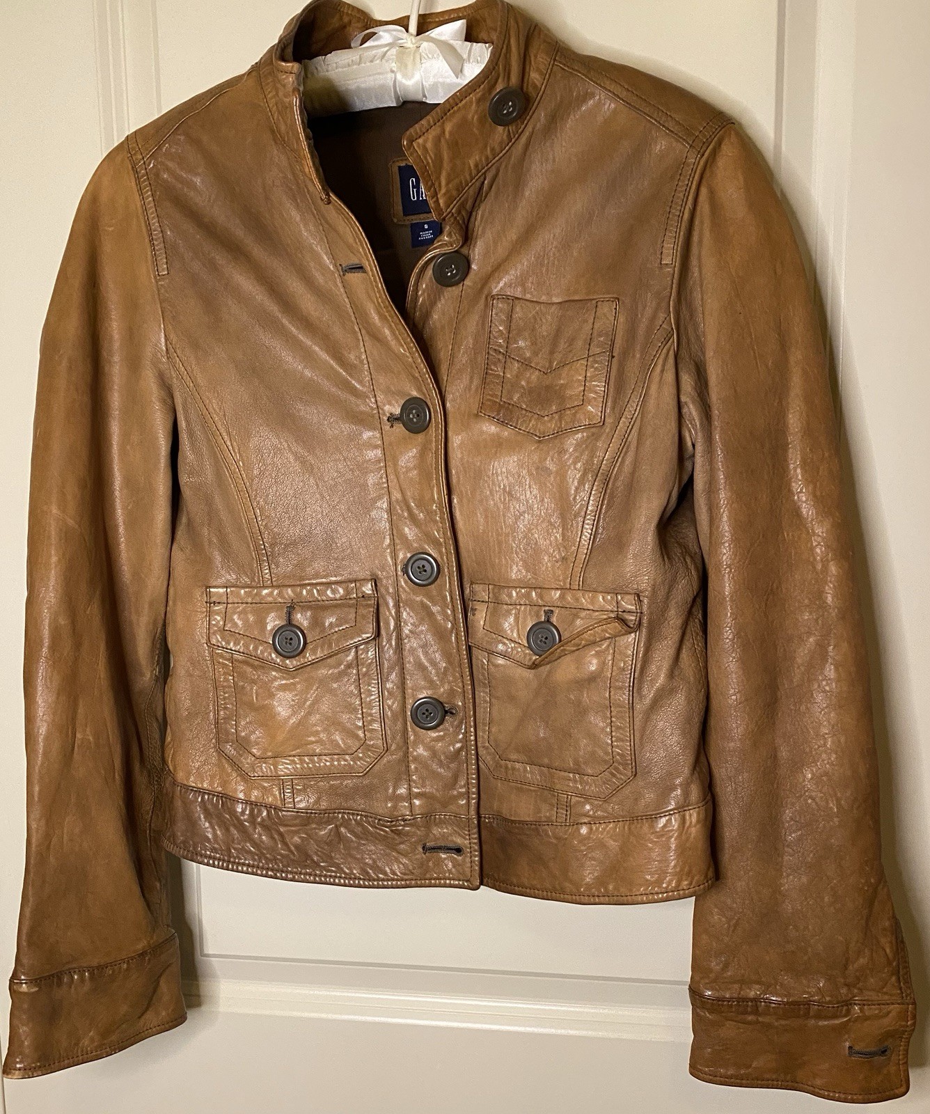 Gap Lamb skin Cropped Vintage Style Factory Distressed Super Soft Utility Style