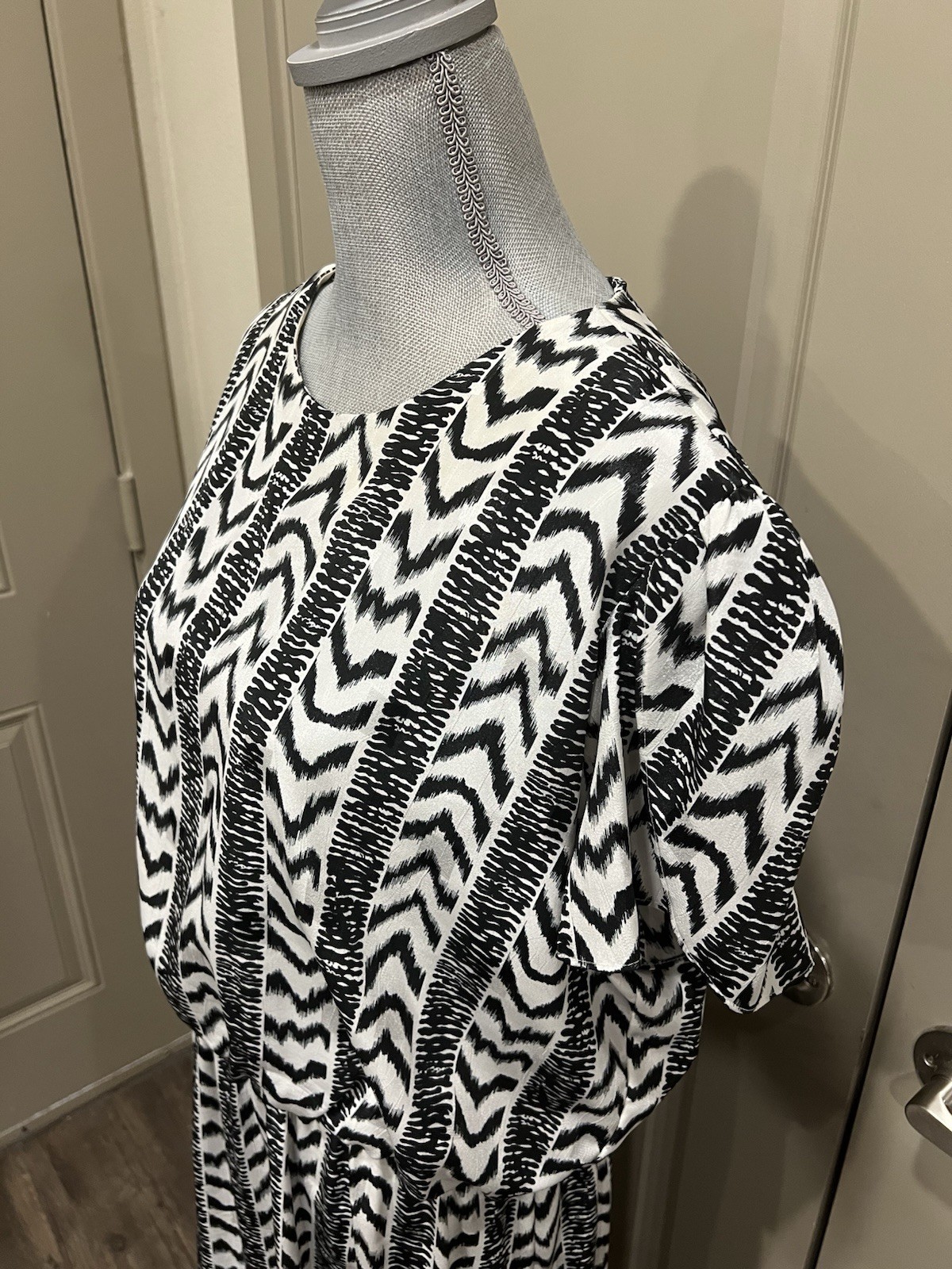 Lorac Original Lady Carol Blouson Dress 16/18 Geometric Abstract Disco 70’s 80’s