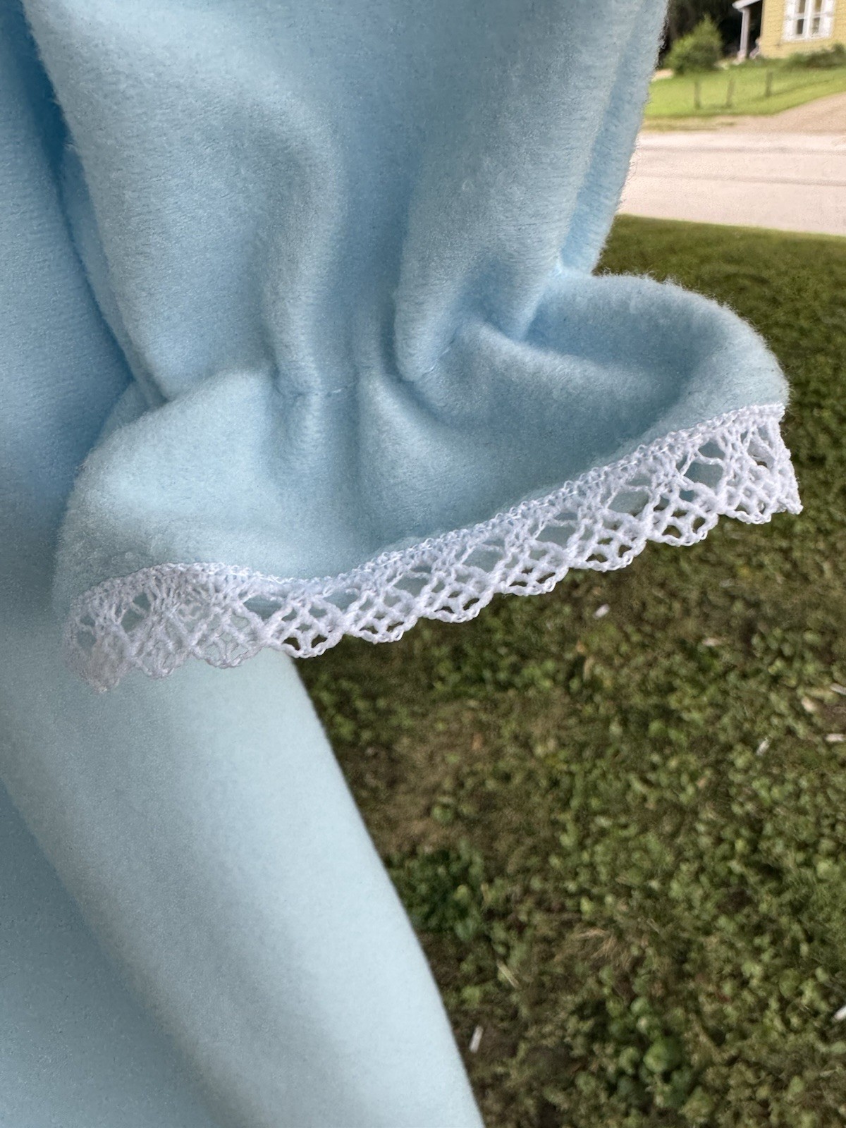 Maggie And McQuade Vintage Baby Blue Long Nightgown With Butterflies Embroidered