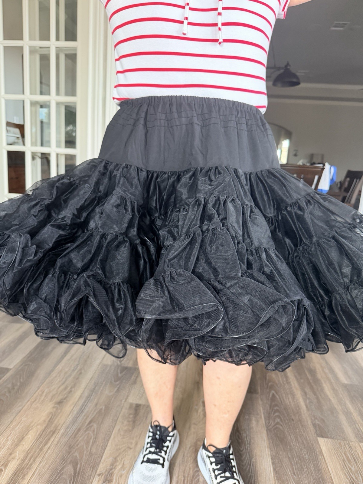 Square Up Fashions Black Square Dance Petticoat Style 1125 Size 100L Nylon & bag