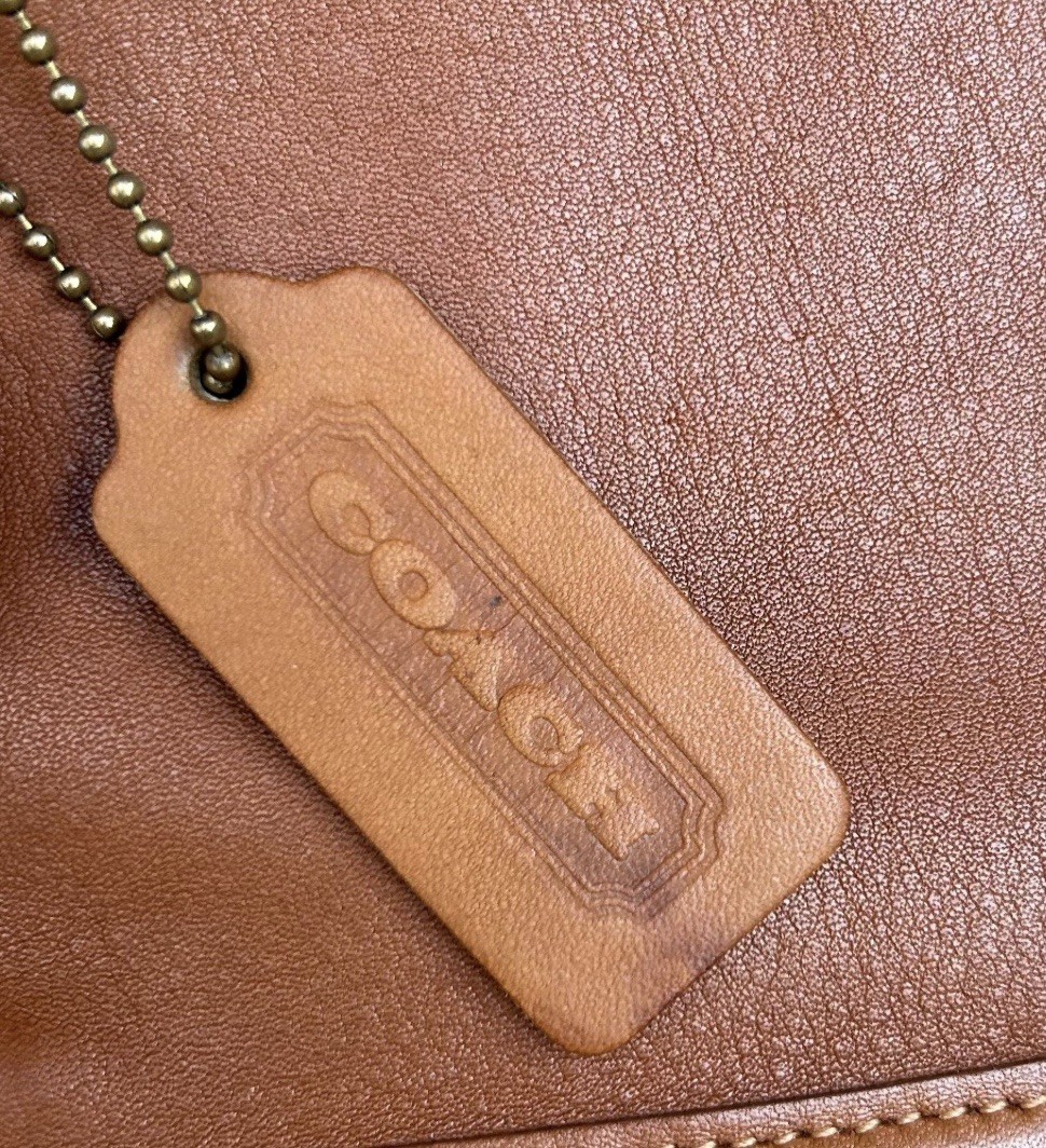 One of a kind Upcrafted Vintage COACH Chunky cosmetic Crossbody Case British tan