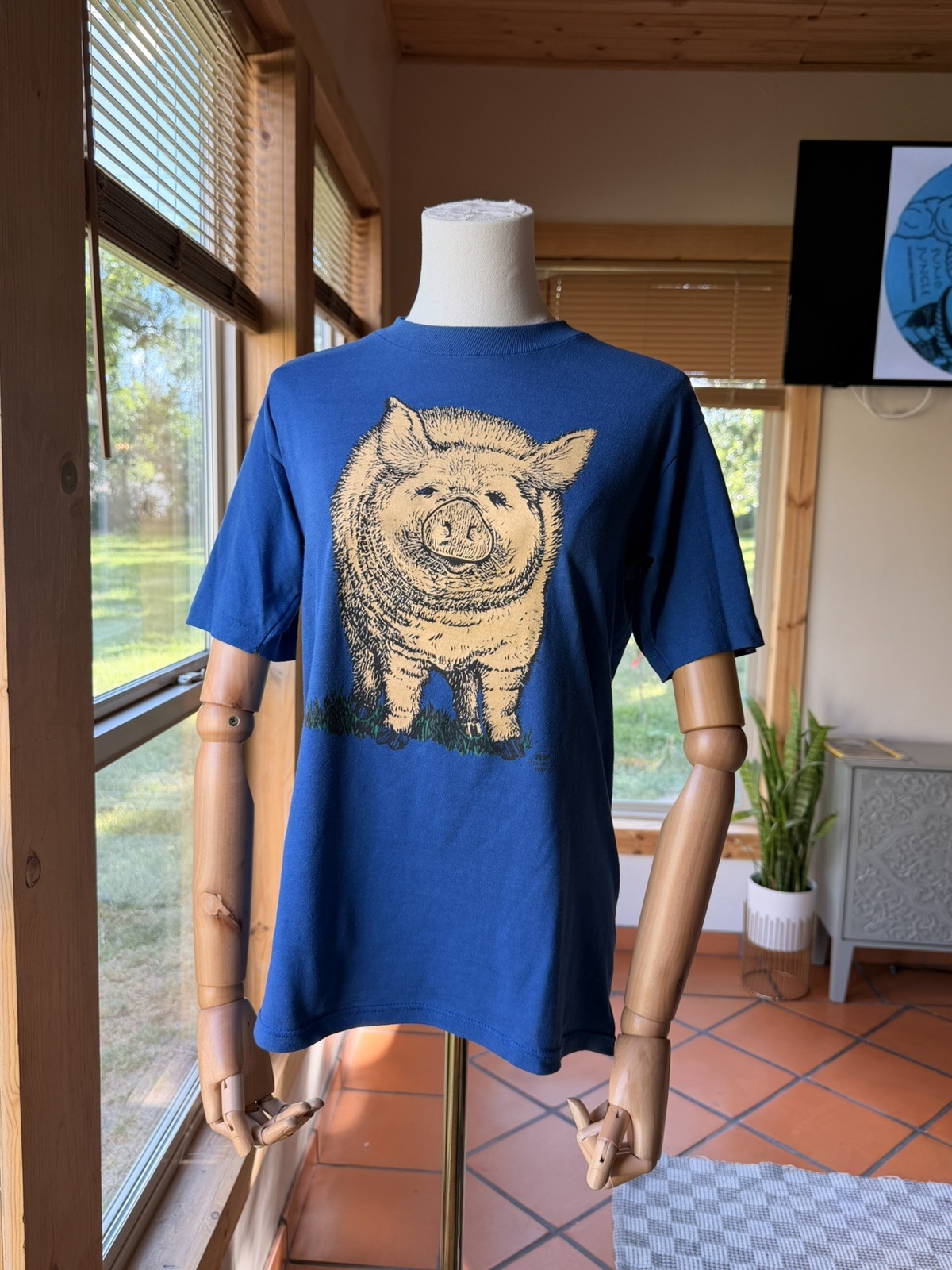 Vintage 87’ Piggy Back And Front Jerzees Single Stitch T-shirt Size M Adult