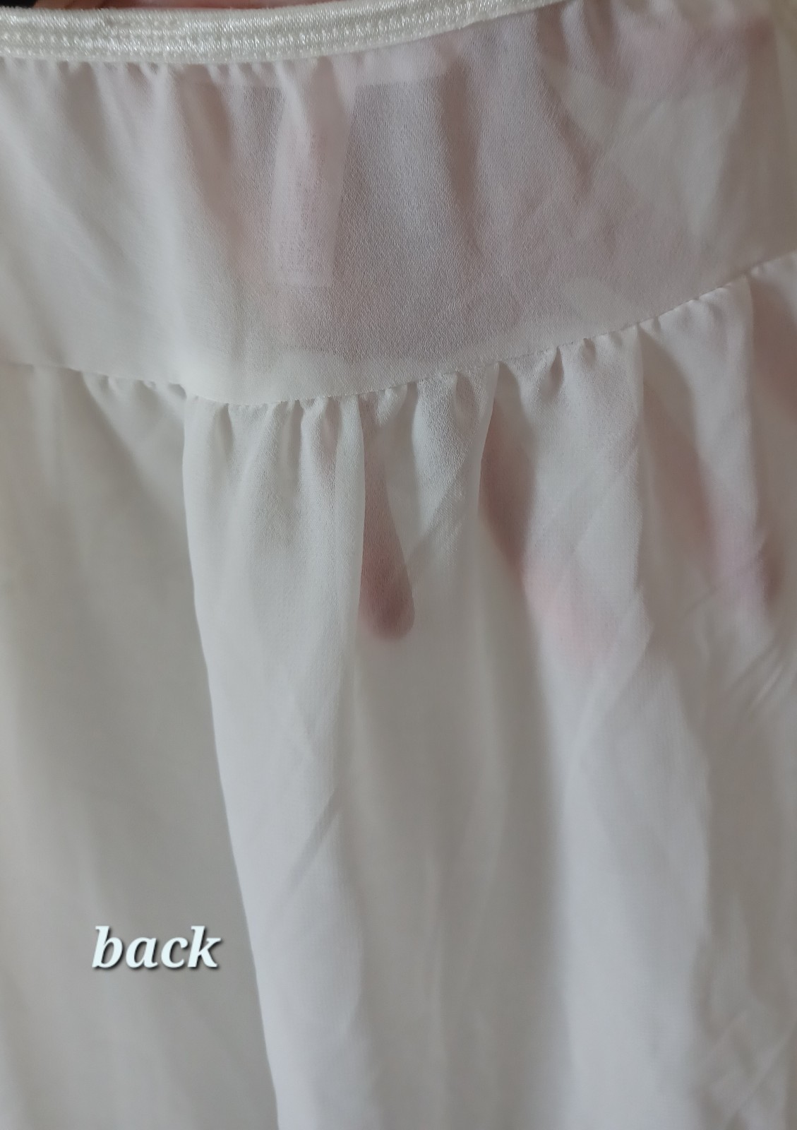 Blossom Intimates White Chiffon Nightgown Large Empire Waist Bridal Semi-Sheer