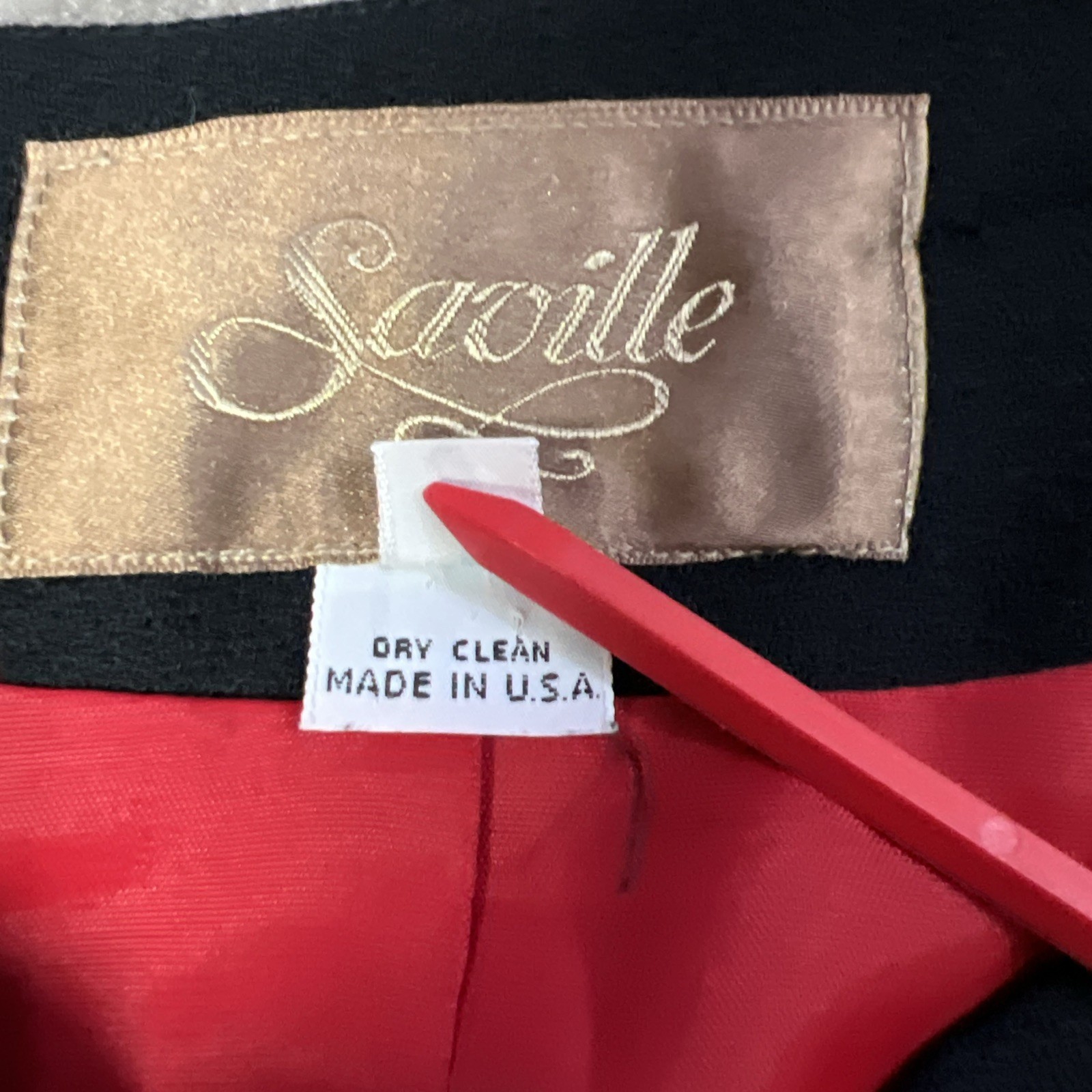 Saville Woolmark Jacket Blazer Red Sz 8 Vintage Lined Single Button Shoulder Pad