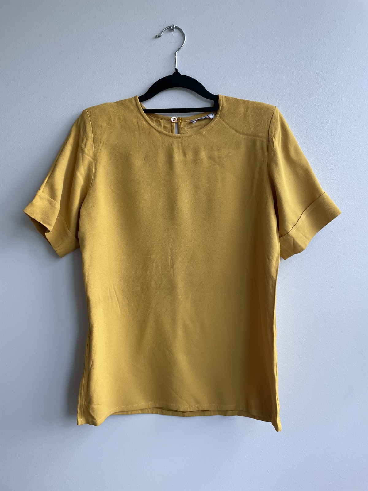 YVES SAINT LAURENT Rive Gauche Vintage Mustard Yellow Top fits AU 8 VGC 1980’s