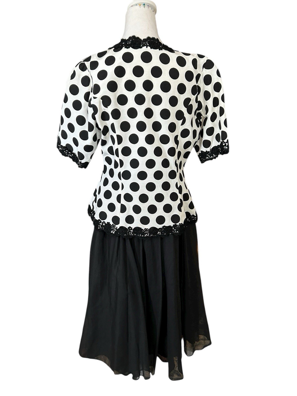 VTG Sameul Scott 2 Pc Skirt and Jacket Polka Dots, Full Skirt Sz14