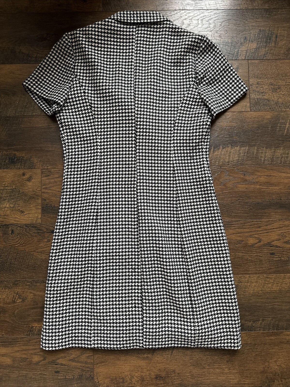 Vintage Houndstooth “Coat Dress” Double Breasted Lined Metropolitan New York A6