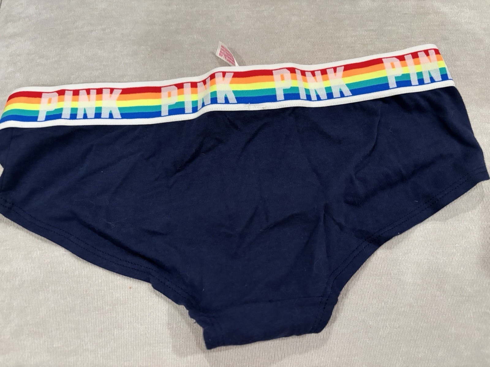 Victoria’s Secret PINK Logo Bikini Hipster Rainbow Pride Panties Women Sz M