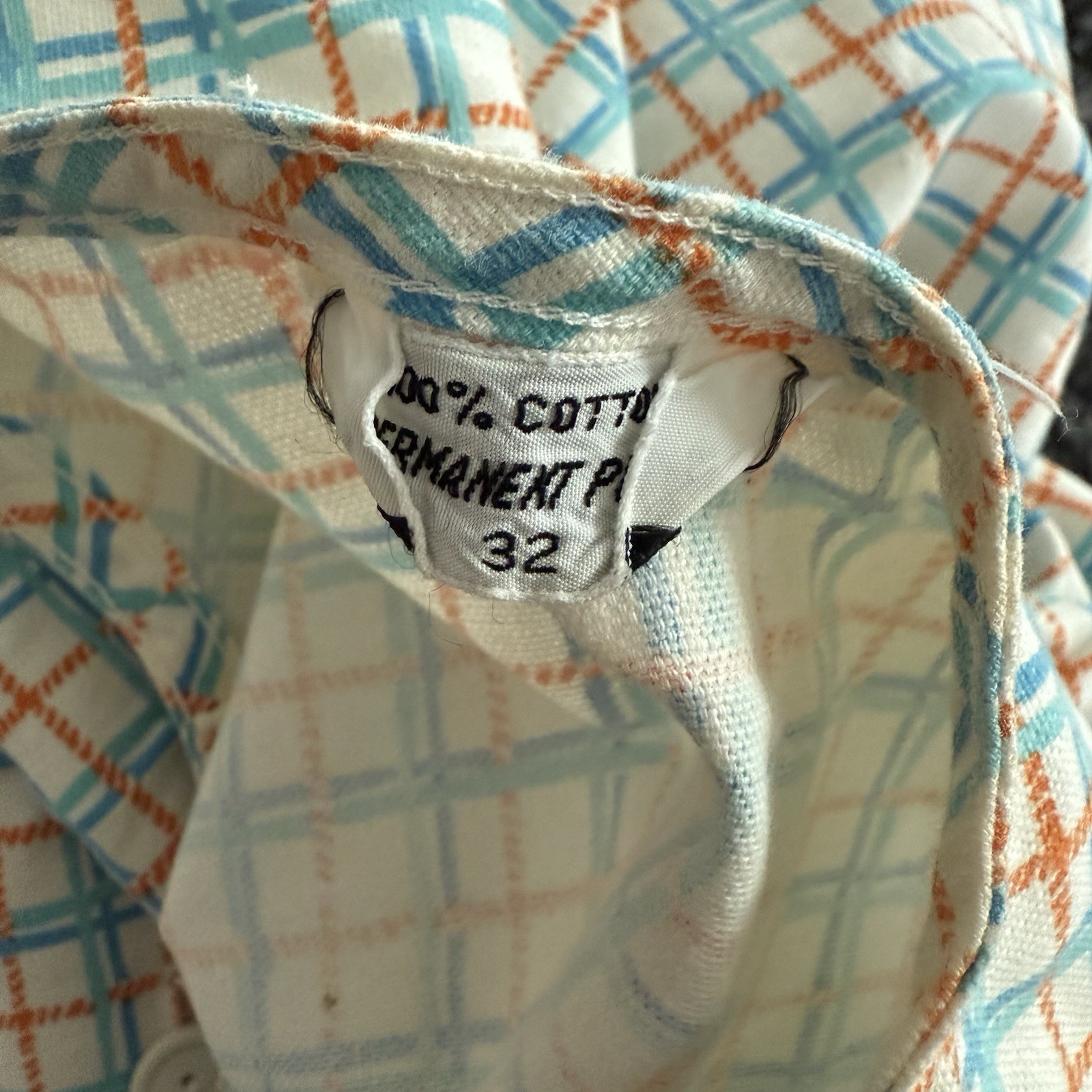 VTG 1960s Check Button Front Sleeveless Blouse Plaid Vest