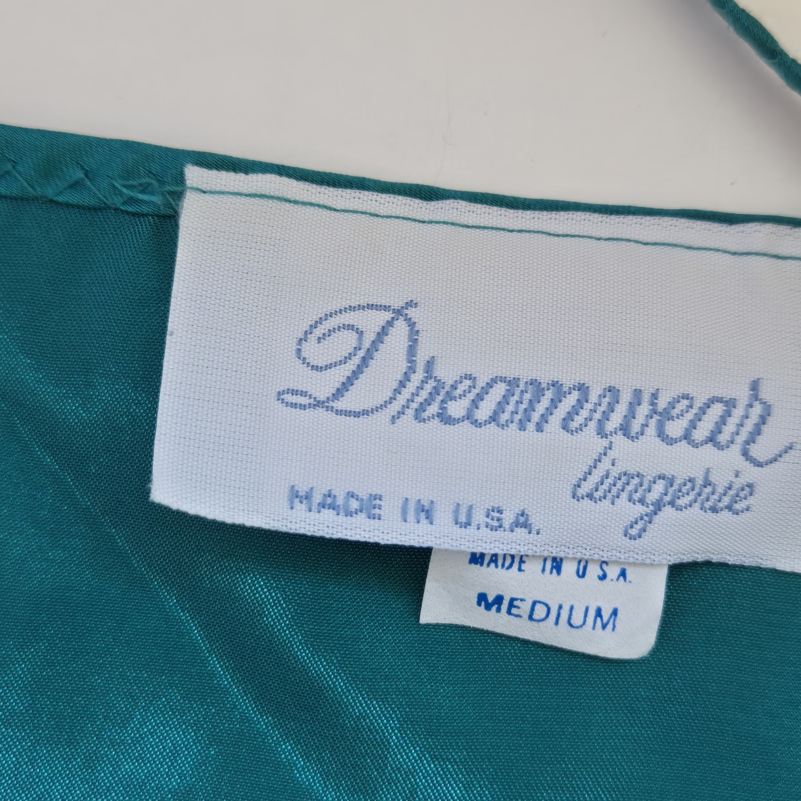 Dreamwear USA Vintage Satin Lace Camisole Top Green Size M Lingerie Feminine