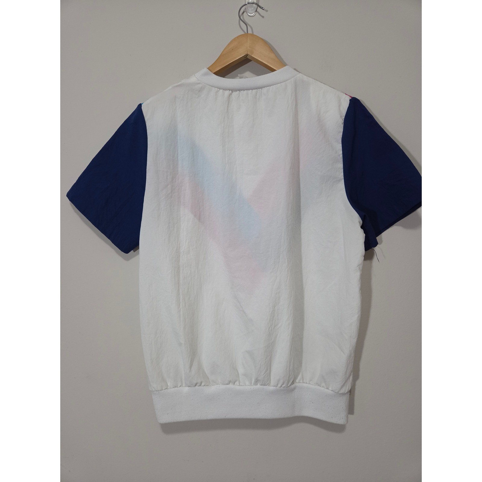 Vintage Cape Cod Sportswear 80s Colorblock Chevron Crinkle Top Womens Large L