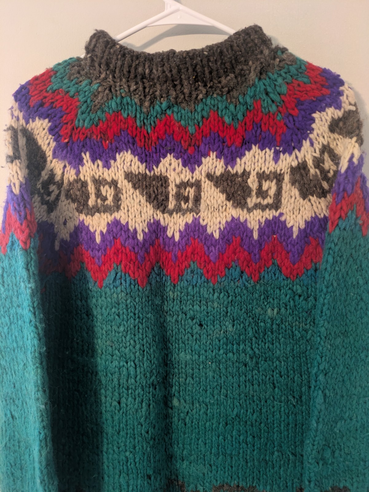 Vintage Woolies 100% Wool Hand Made Sweater Women’s Large