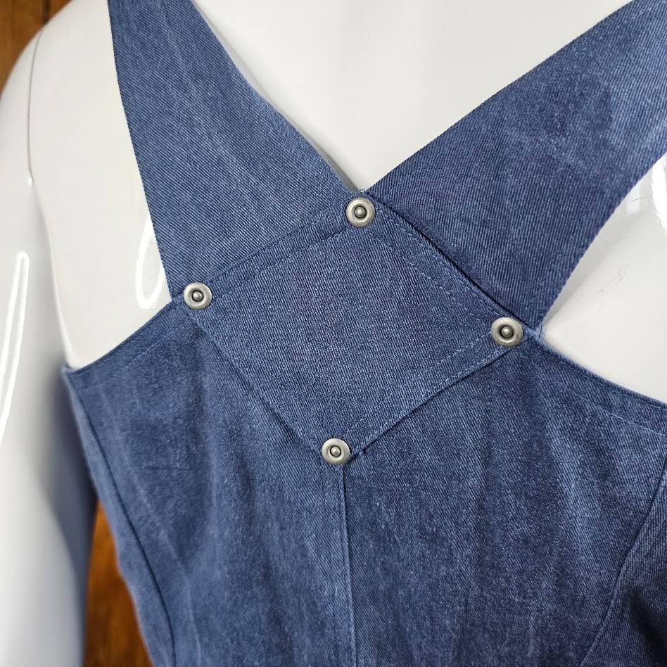Vtg 90s do 70s Cowgirl Renaissance Western Chambray Denim Vest Hillbilly Top XS