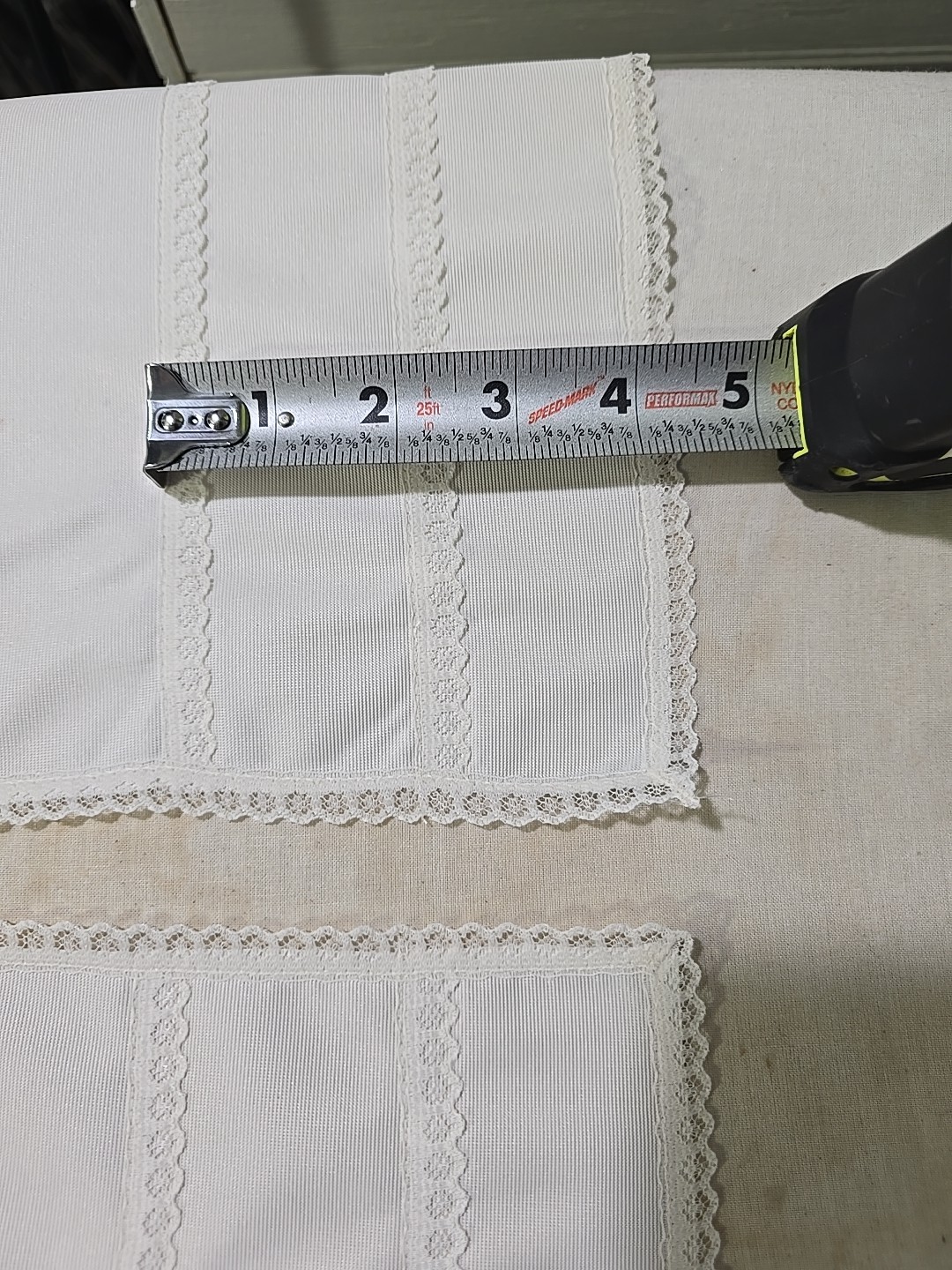 Taffeta Half Slip Vintage Sears Dual Slit Lace Trim White Waist 30″-32″ L 38″
