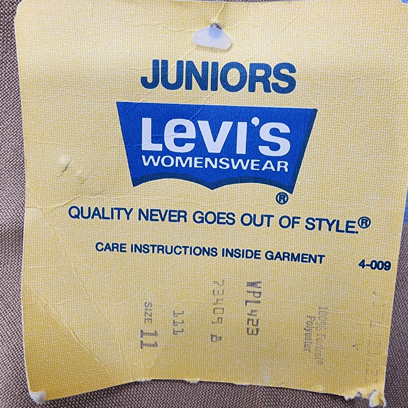 NEW Vintage 80s Levi’s Pants Womens XS/11 Tan High Rise Straight Leg Polyester
