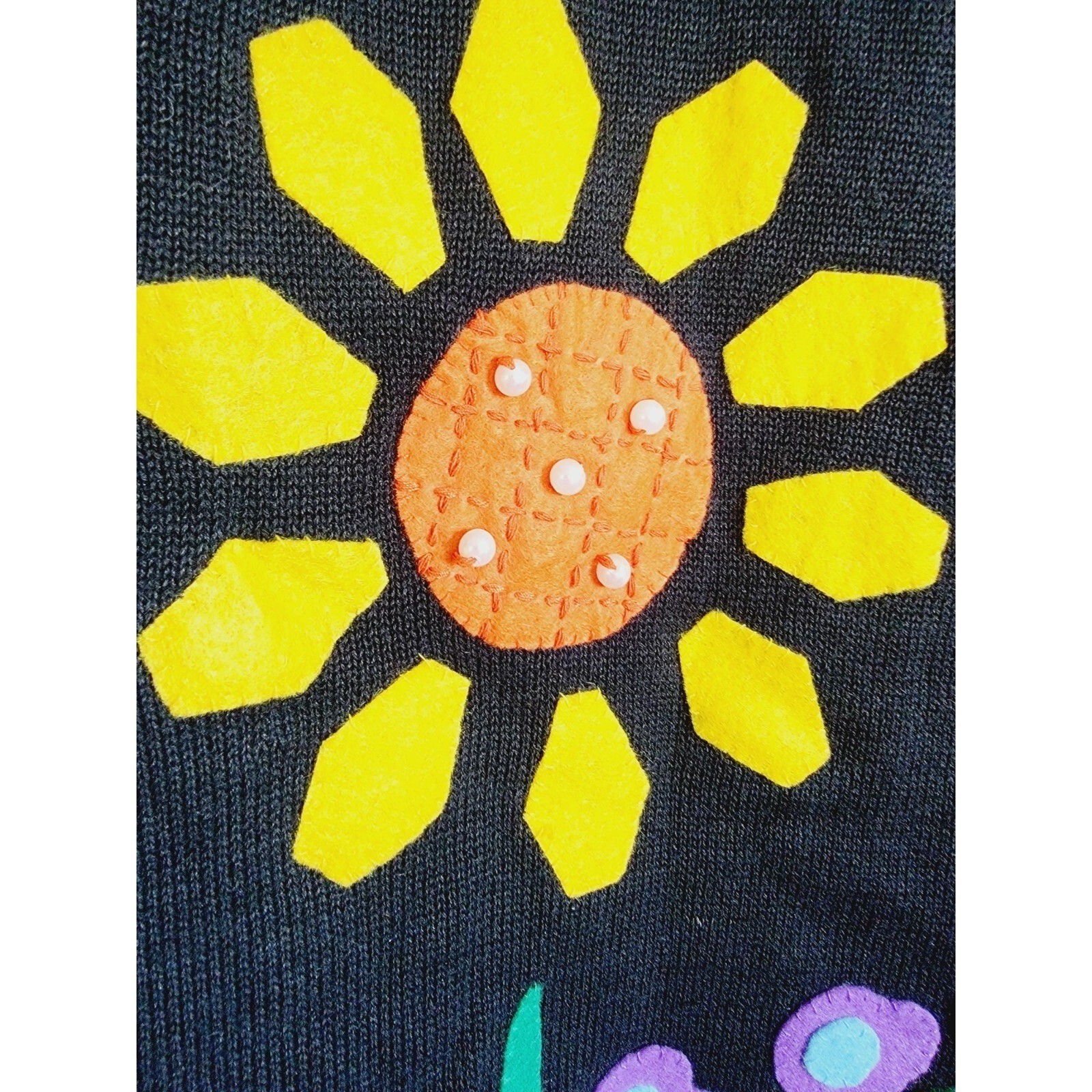 Side Effects of California XL Vintage 90s Garden Bee Snail Cardigan Black NWT