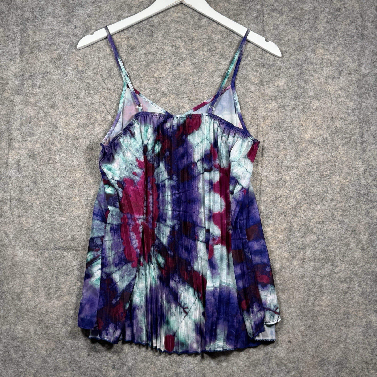 Vintage Y2K Womens Eyeshadow Tie Dye Camisole Tank Top Size S 17×26 Adjustable