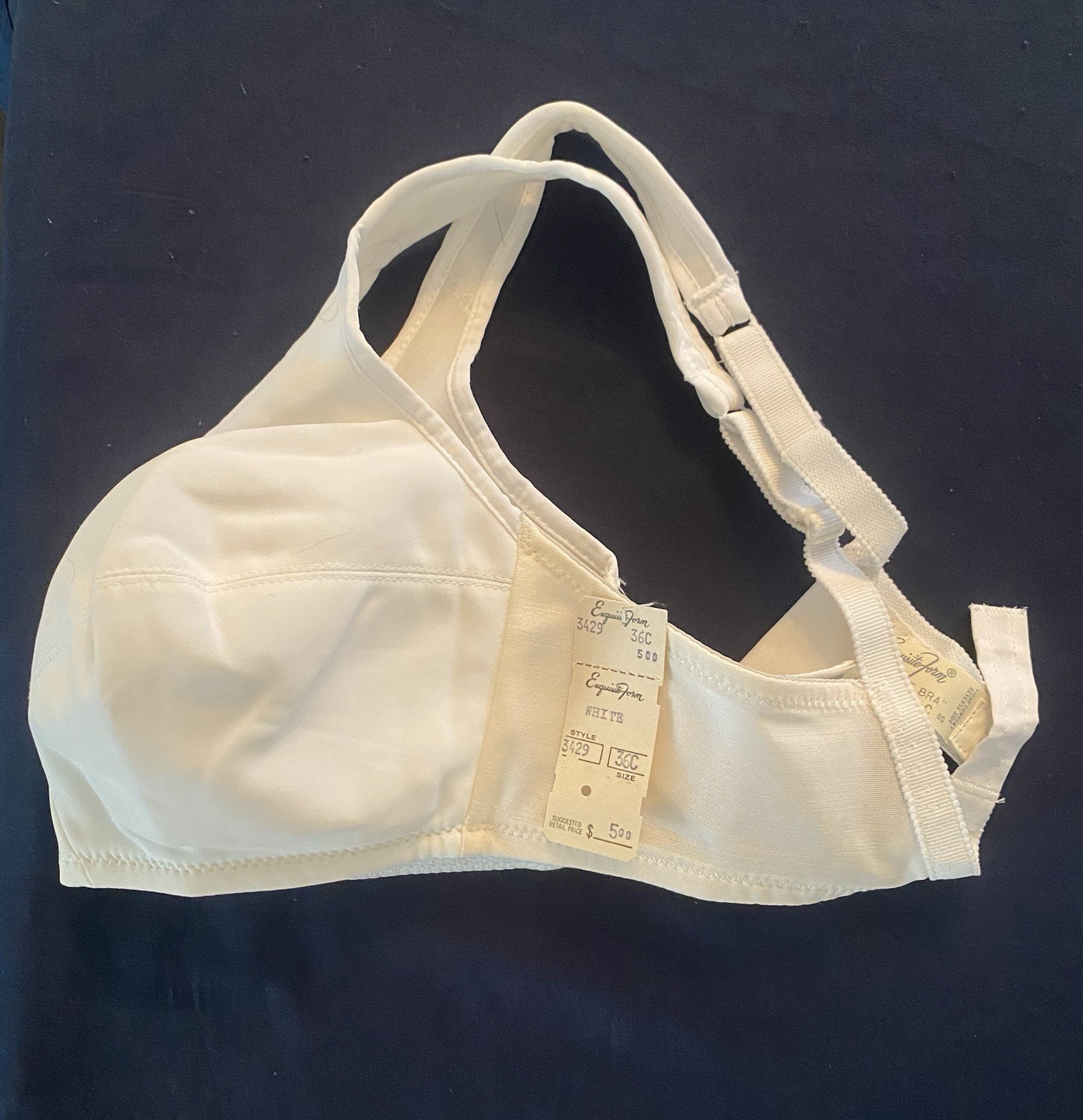 Vintage Exquisite Form Camisole Bra 36C Wirefree Nylon Lightly Lined White NWT